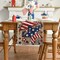 Wooden Star Beads Patriotic Table Runner – 4th of July & Memorial Day Kitchen and Dining Table Decoration, 13×120 Inches